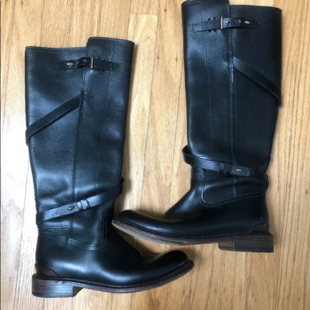 Rag & Bone Tall Leather Black Riding Boots 38.5